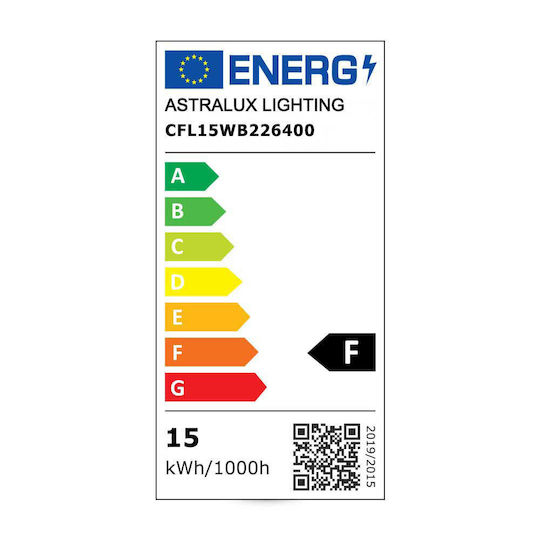 Astralux Energy Saving Lamp 15W 4U B22 6400K