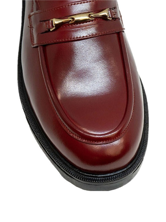 Mocasini dama în culoarea Burgundy