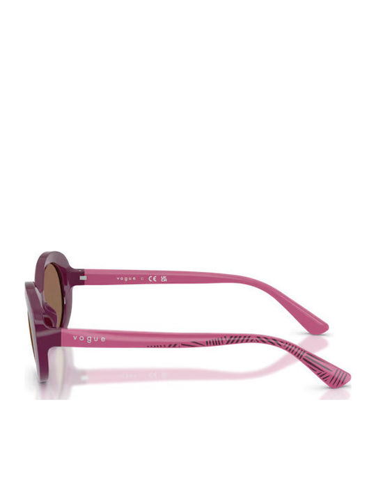 Vogue Women's Sunglasses with Purple Plastic Frame and Brown Lens