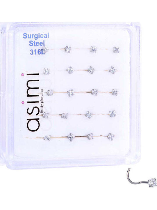 Asimi Body Piercing Nase Piercing aus Stahl Silber
