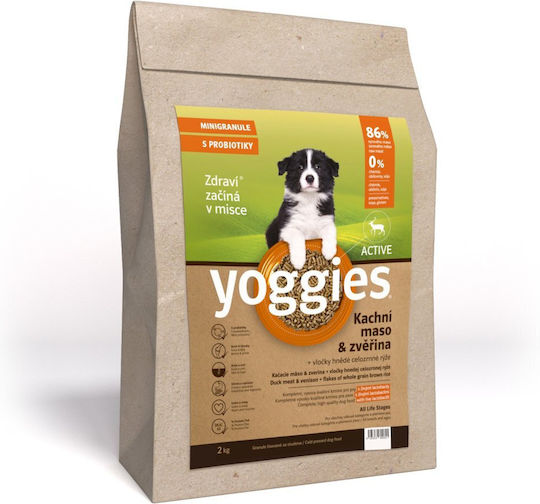 Dry Dog Food Active Duck Meat Hunting & Probiotics Cold Pressed Yoggies Mini 2 Kg