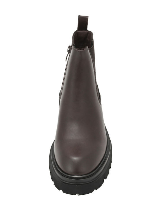Leder Stiefeletten Damen Braun