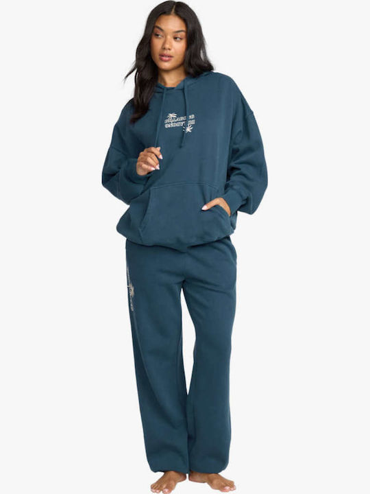 Best Wishes Damen Sweatshirt mit Kapuze Blau