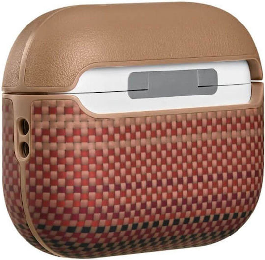 Magsafe Case for Apple AirPods Pro 3 Pitaka Aramid Fiber Magnetic Sunset Case Brown