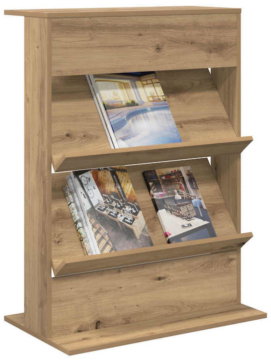 vidaXL PU Magazine Rack Brown 70x41x96cm