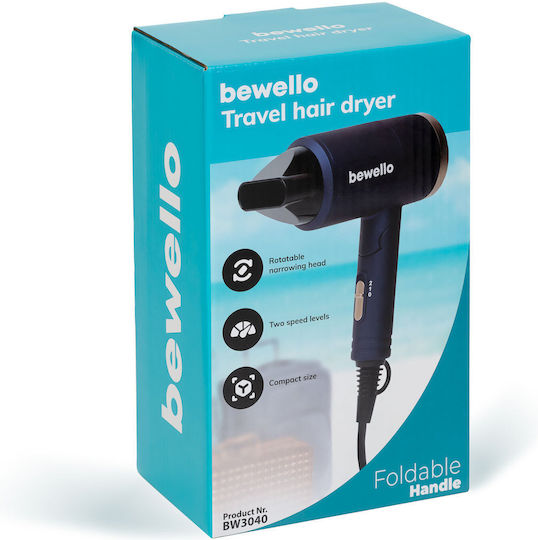 Travel Hair Dryer 2 Speeds 220-240v Ac Max 1300 W