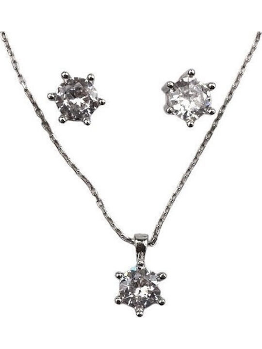 Set mit Halskette , Ohrringe & Anhänger aus Silber