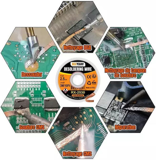 Solder Wick – Σύρμα Χαλκού Αποκόλλησης 2,5 Mm X 3 M Flux