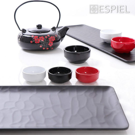 Espiel Wavy Matte Πιάτο Ρηχό Ορθογώνιο από Μελαμίνη Black 32.5x17.6cm