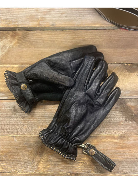 13 1/2 Magazine Loud Ride Winter Men's Motorcycle Gloves Leather Black