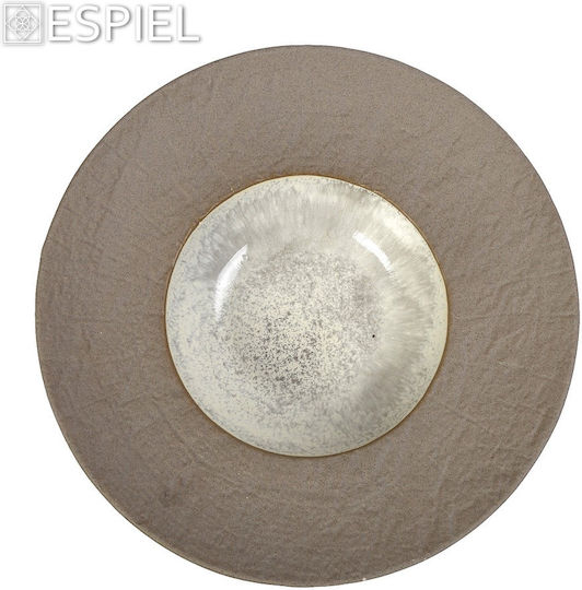 Espiel Spirit Πιάτο Βαθύ Κεραμικό Μπεζ με Διάμετρο 28cm
