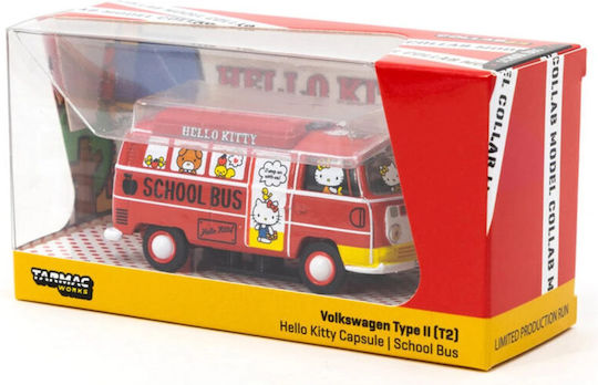 Моделна Фигура Автомобил Volkswagen T2 Училищен Автобус Hello Kitty 1:64 Tarmac