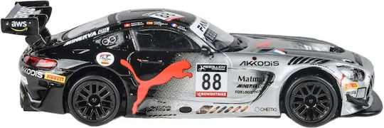 Machetă Auto Mercedes AMG GT3 Evo #88 24h Spa Akkodis P1 Argintiu-Gri RHD Scara 1:64 Para64