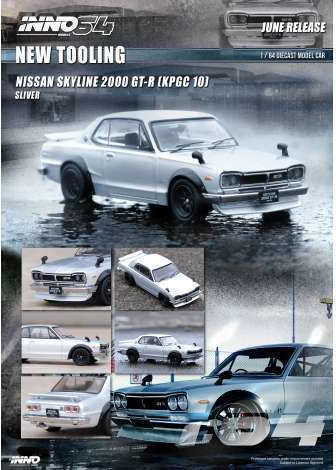 Macheta Auto Nissan Skyline 2000 Gt-r Kpgc10 Arigintiu 1:64 Inno64