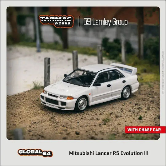 Модел Автомобил Mitsubishi Lancer RS Evolution III Бял 1:64 Tarmac Works