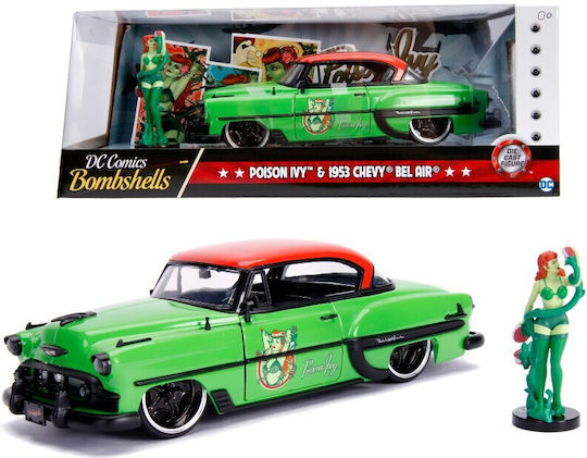 Machetă Mașină Chevrolet Bel Air 1953 + Figurină Poison Ivy Scara 1:24 Jada