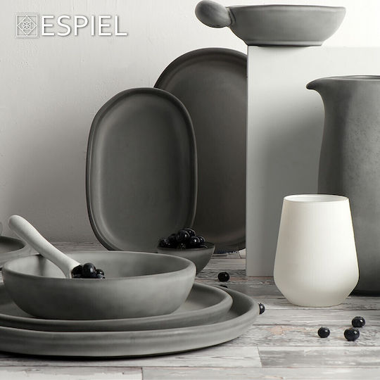Espiel Canyon Plate Shallow Oval Ceramic Gray 25.5x25.5cm