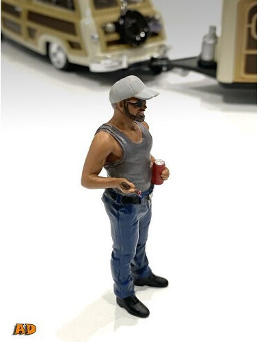 Set 5 Figurine Campers 1:18 American Diorama