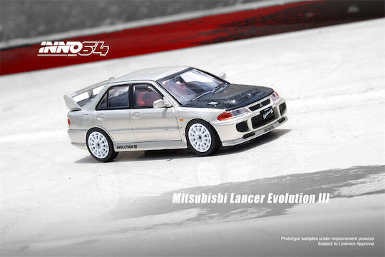 Моделна Фигура Автомобил Mitsubishi Lancer Evolution III Сребрист 1:64 Inno64