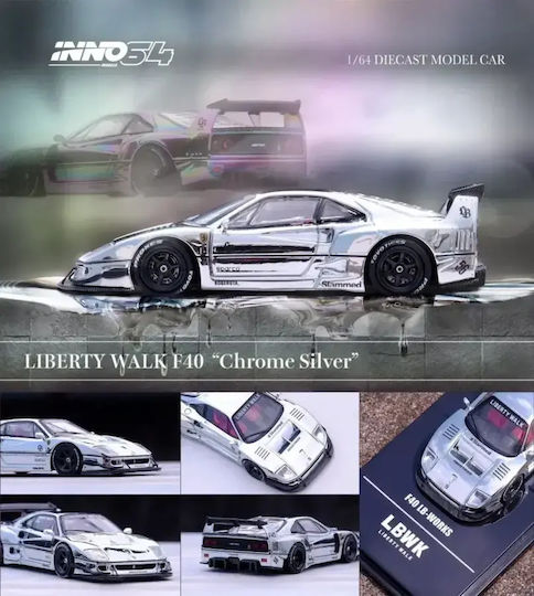 Model Static Mașină Ferrari Lbwk F40 Argintiu Scara 1:64