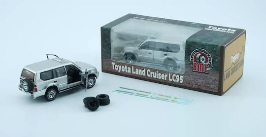 Machetă Mașină Toyota Land Cruiser Prado LC95 Argintiu 1:64 BM Creations