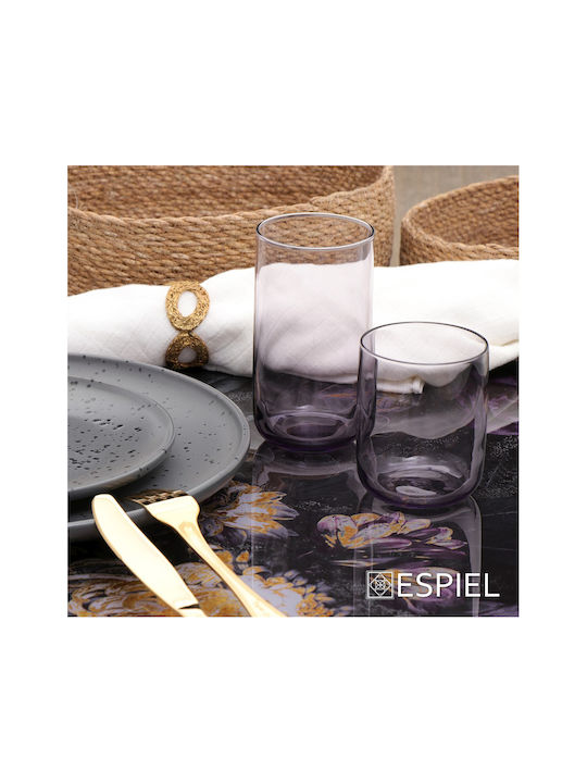 Espiel Iconic Set Gläser Cocktail/Trinken aus Glas in Lila Farbe 6Stück