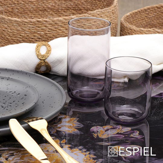 Espiel Iconic Set of Glasses Cocktail/Drinking made of Glass in Purple Color 6pcs