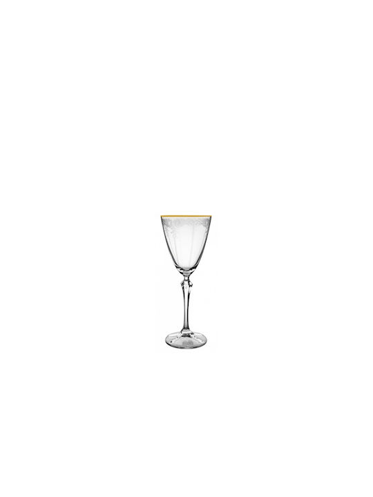 Bohemia Set of Glasses Liqueur/Ouzo made of Crystal in Gold Color Stemmed 70ml 6pcs