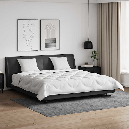 vidaXL Задайте Одеяло Кинг сайз 260x220см. Бял