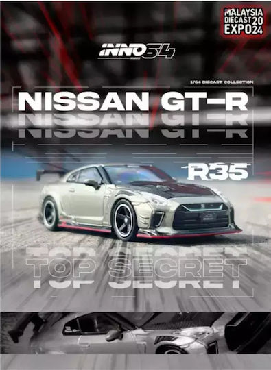 Machetă Mașină Nissan Skyline GT-R R35 Top Secret Gri Scara 1:64 Inno64