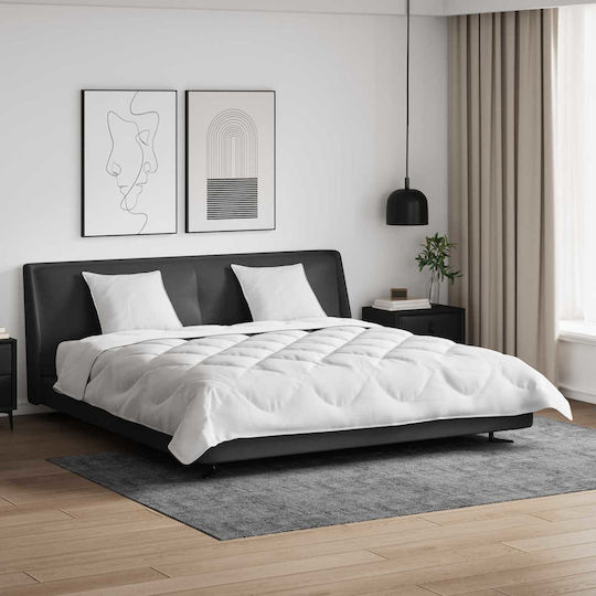 vidaXL Задайте Одеяло Кинг сайз 240x200см. Бял