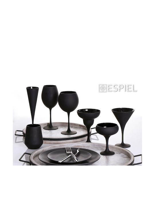 Espiel Terra Matt Πιάτο Ρηχό Μαύρο 26cm 6τμχ