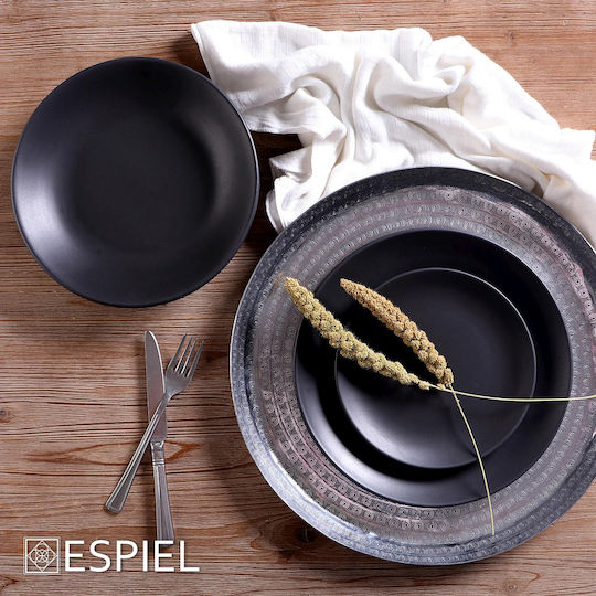 Espiel Terra Matt Πιάτο Ρηχό Μαύρο 26cm 6τμχ