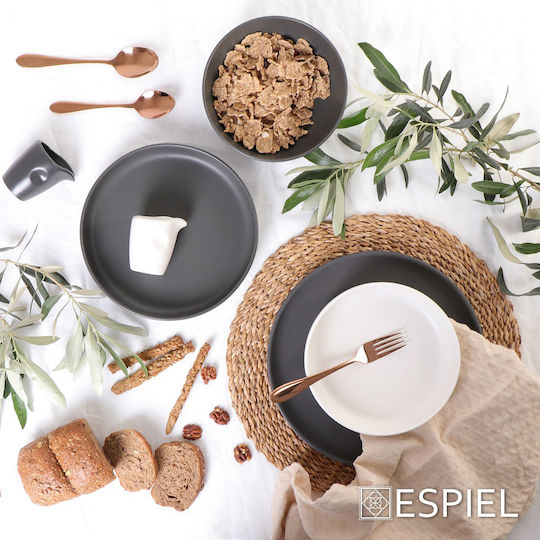 Espiel Terra Matt Πιάτο Ρηχό Μαύρο 26cm 6τμχ