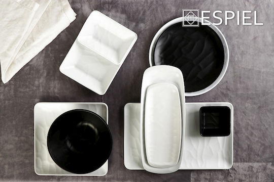 Espiel Wavy Πιάτο Γλυκού Τρίγωνο από Μελαμίνη Μαύρο 26x24cm 6τμχ