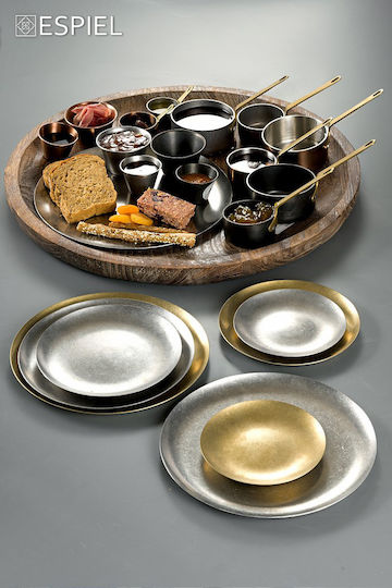 Espiel Snow Plate Shallow Inox Gold with Diameter 26cm 2pcs