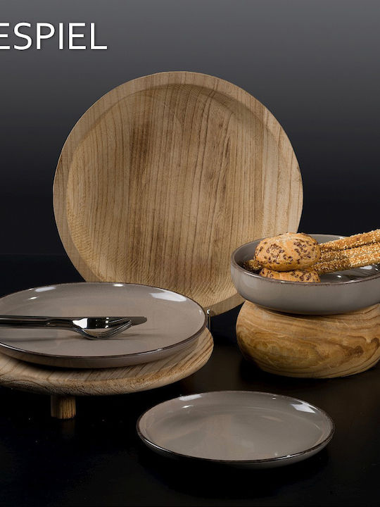 Espiel Tuscany Brown Ceramic Deep Plate With Diameter 21cm 6 Pieces