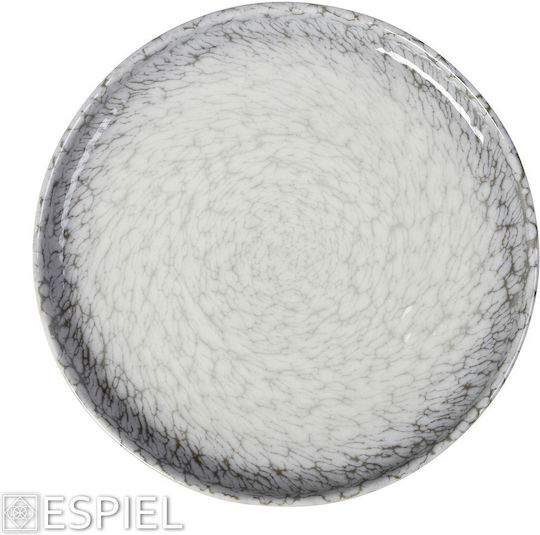 Espiel Canvas Plate Shallow made of Porcelain Gray 30cm 6pcs