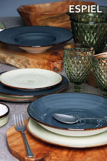 Espiel Terra Plate Shallow made of Porcelain Gray 26.5cm 6pcs