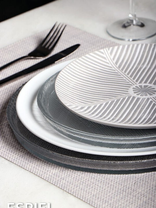 Plate Shallow Transparent with Diameter 22cm 6pcs