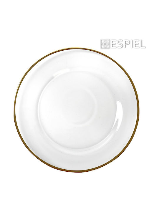 Espiel Plate Shallow Glass Transparent 33cm 4pcs