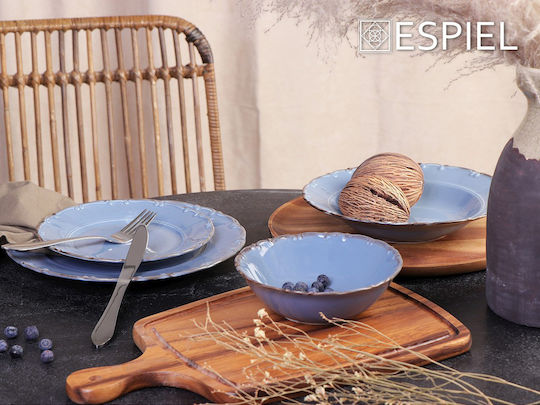 Espiel Liana Plate Shallow Oval Light Blue 30x30cm