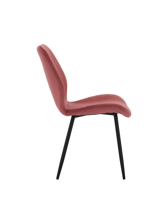 Klay Dining Room Velvet Chair Rotten Apple, Black 49x62.5x87cm 2pcs