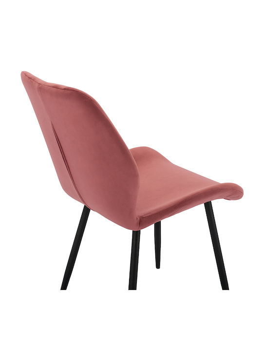 Klay Dining Room Velvet Chair Rotten Apple, Black 49x62.5x87cm 2pcs