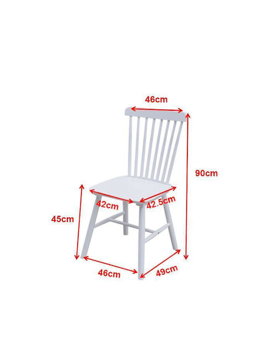 Setra Dining Room Wooden Chair White 50x51x90cm 2pcs
