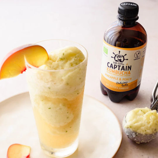 Captain Kombucha Био Комбуча с Ананас и праскова 400мл