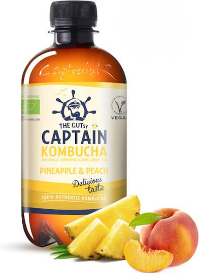 Captain Kombucha Био Комбуча с Ананас и праскова 400мл
