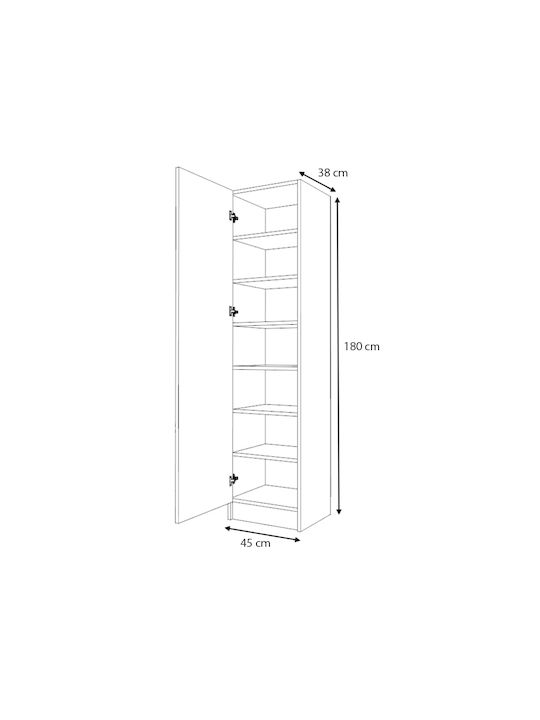Petro Wooden Shoe Organizer White 45x38x180cm