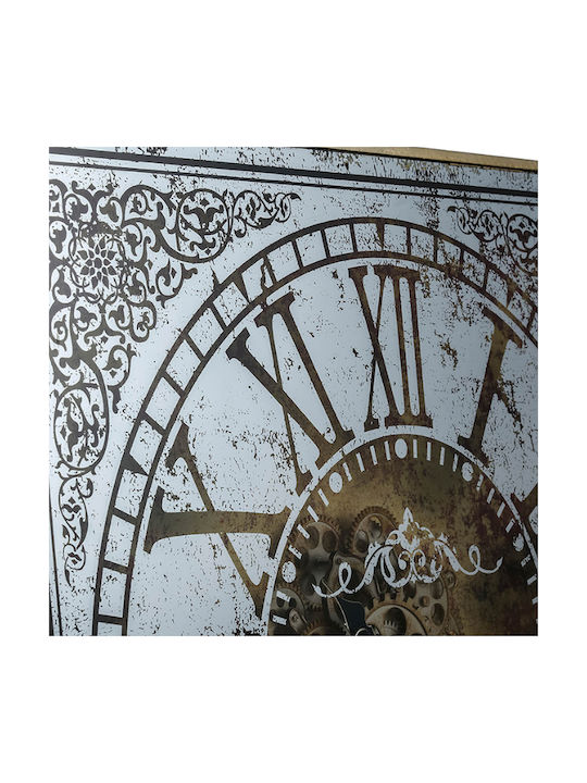 Artekko Vintage Αντικέ Ρολόι Τοίχου Μεταλλικό Χρυσό 11x11cm