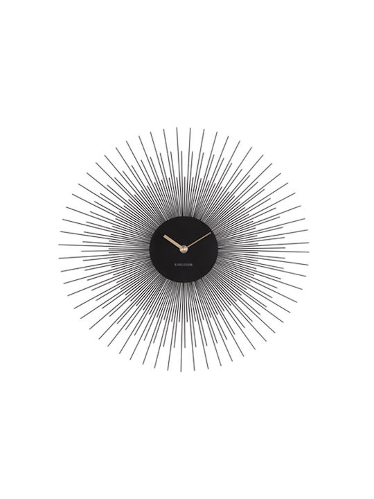 Karlsson Peony Wanduhr Metallisch Schwarz Ø45cm